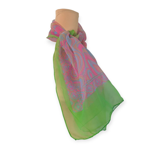 Vintage groovy psychedelic chiffon scarf - Picture 5 of 8
